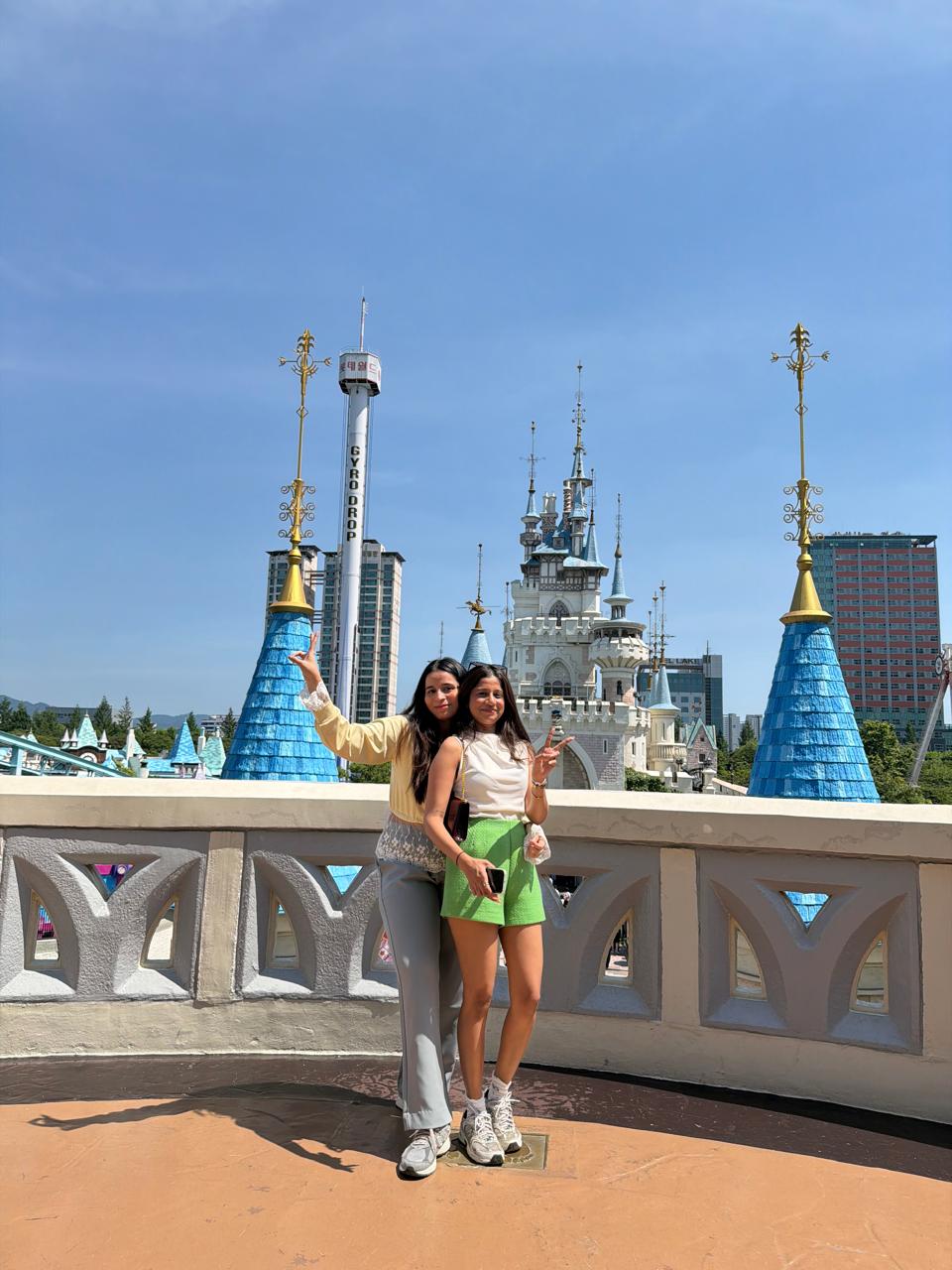 Traveler visiting a fairytale castle